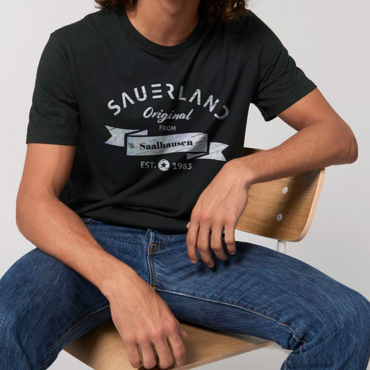 Sauerland T-Shirt in schwarz mit Aufdruck Sauerland Original from Saalhausen