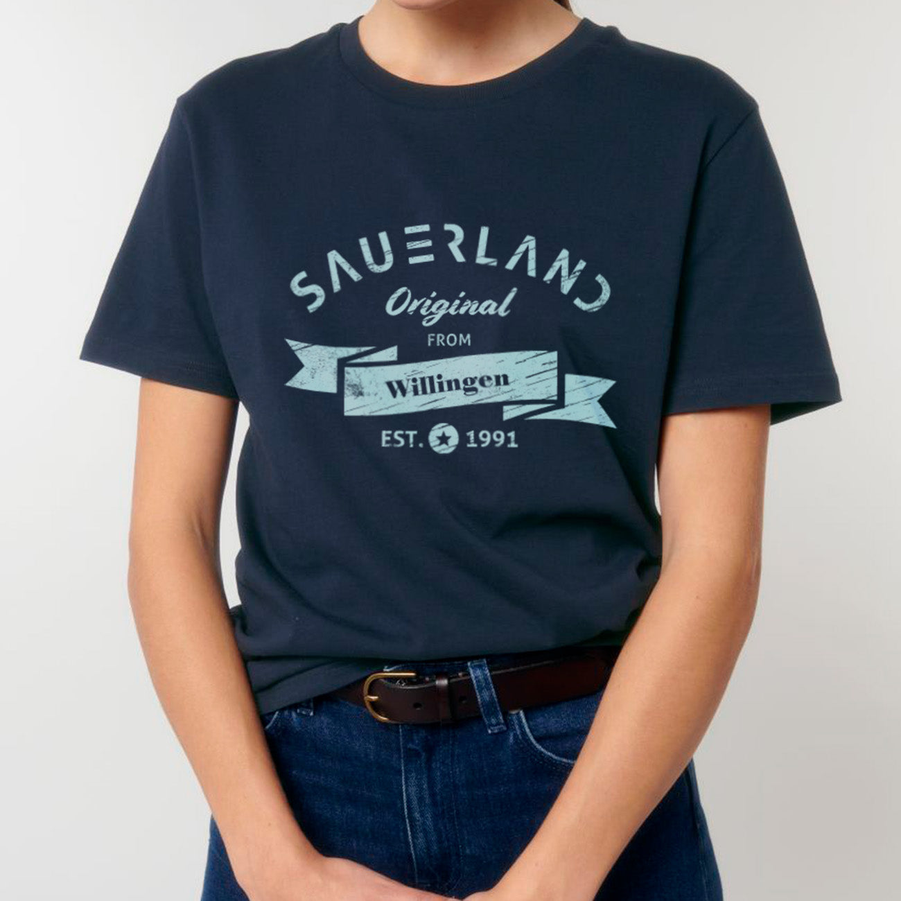 Sauerland T-Shirt in dunkelblau mit Aufdruck Sauerland Original from Villingen