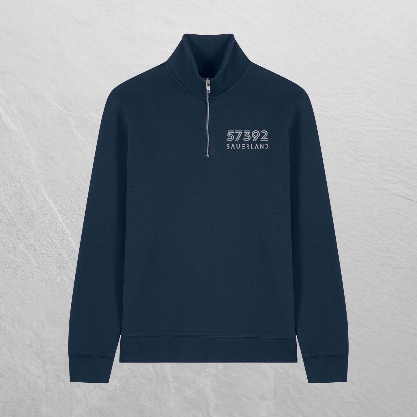 Produktbild des neuen Sauerland ZIP-Pullovers in navy