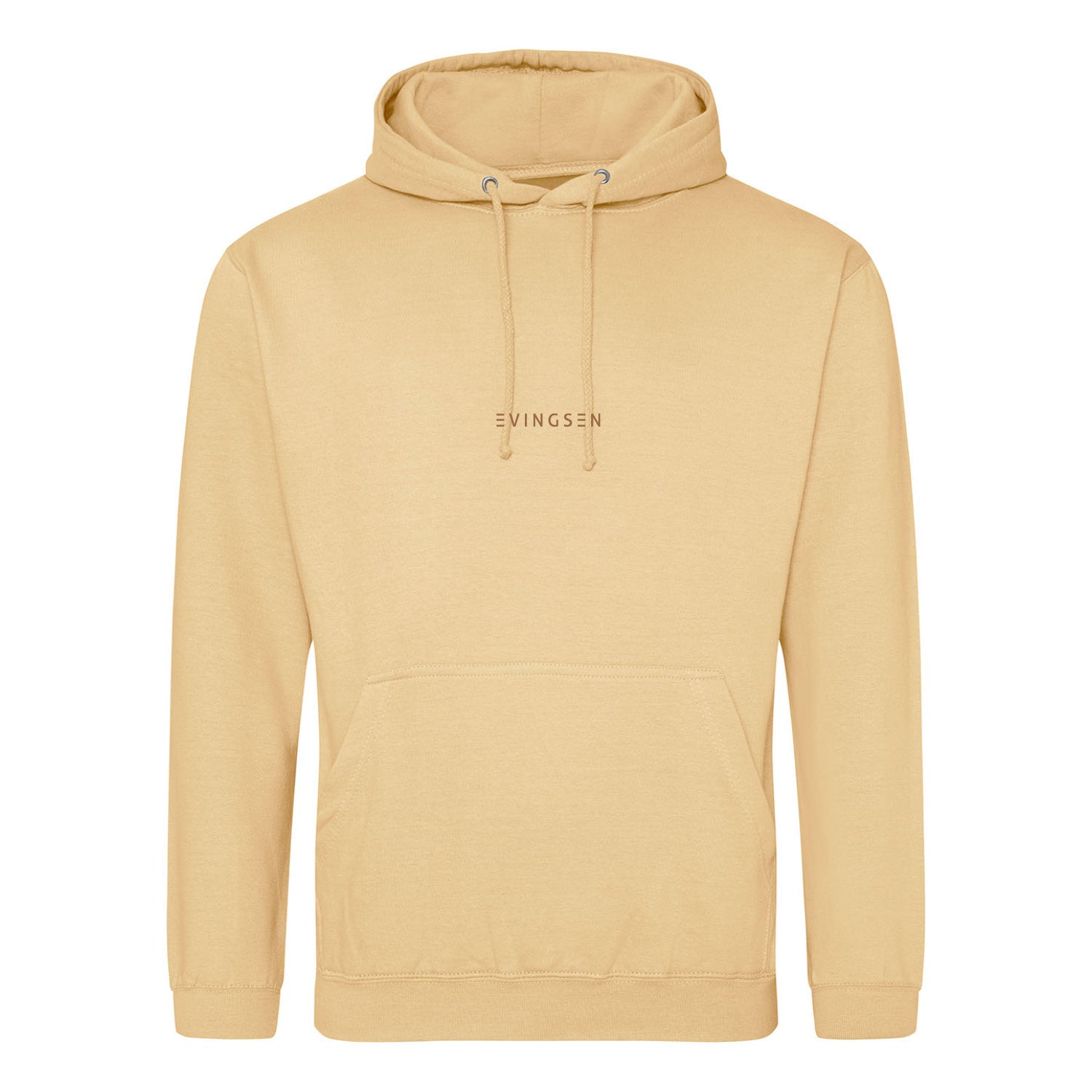 Sauerland Hoodie in beige mit Dorfname Evingsen aufgedruckt.
